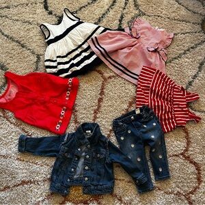 Baby girl 12-18 month 6 piece bundle (OshKosh, Hanna Andersson, H&M)